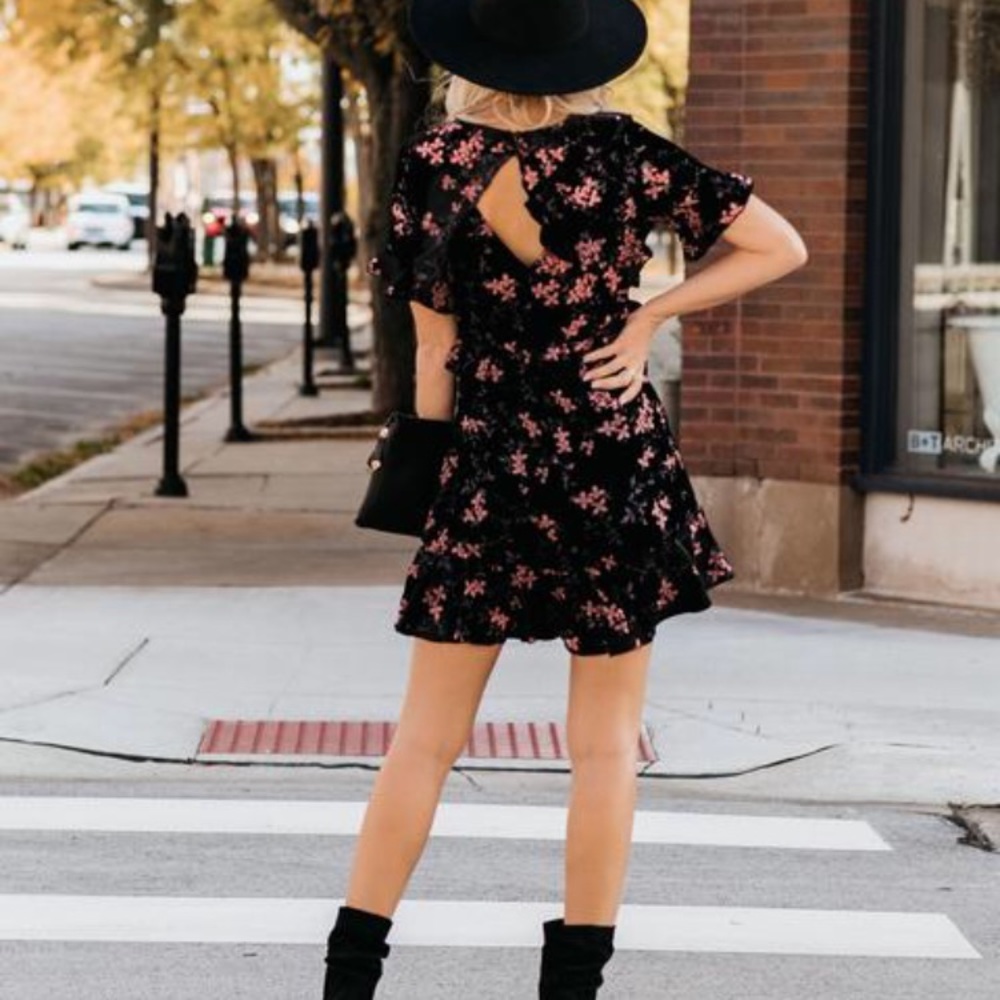 Vici floral velvet dress